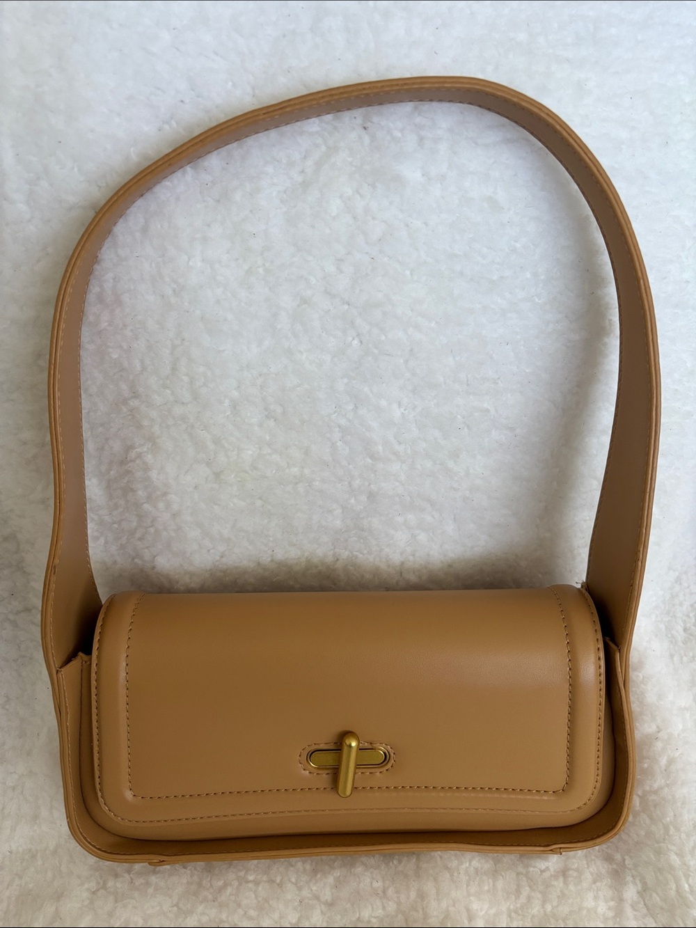 Rachel Zoe Tan Shoulder Bag with Gold Hardware